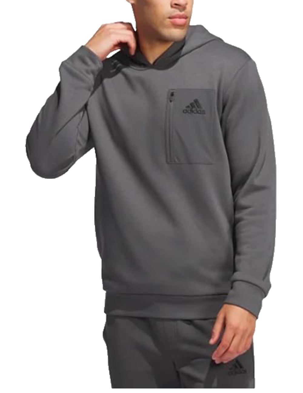 adidas Men’s Regular Fit Kangaroo Pockets Hoodie Gray Size XL
